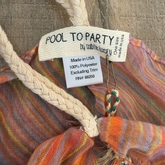 NWT Pool To Party Vibrant MultiColor Dress Coverup USA Beach Vacation Summer - Picture 3 of 7